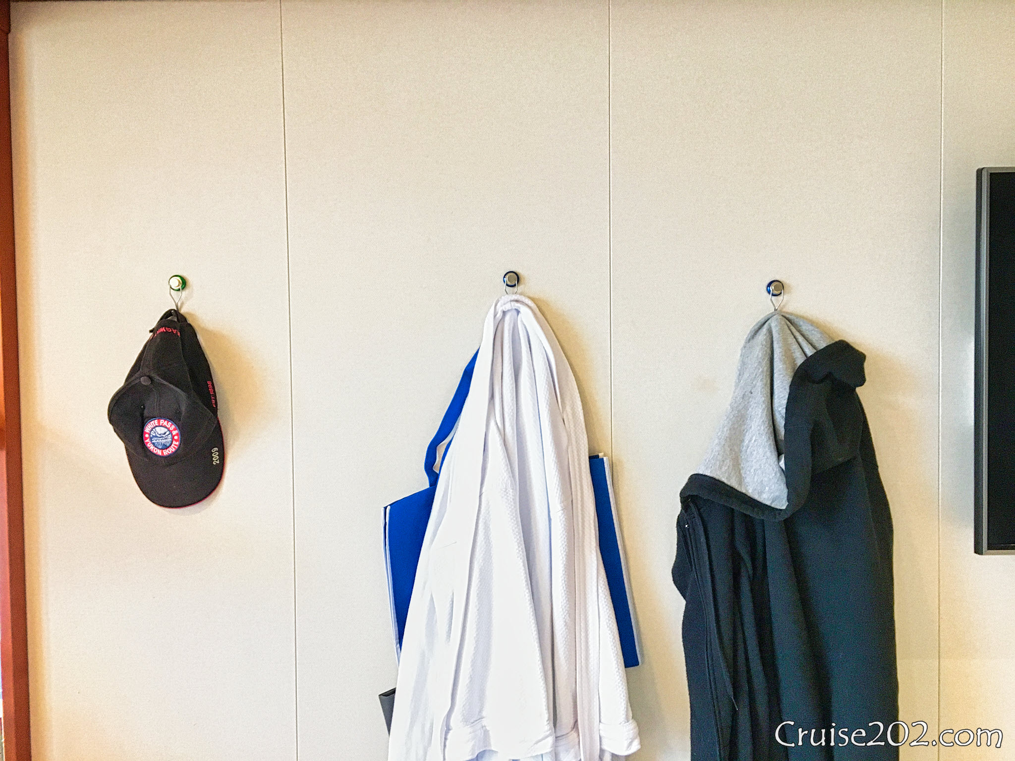 This Easy Magnetic Hook Hack Keeps Your Cruise Cabin Organized
