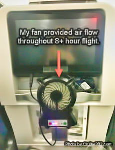 Personal Fan on Long Haul Flight